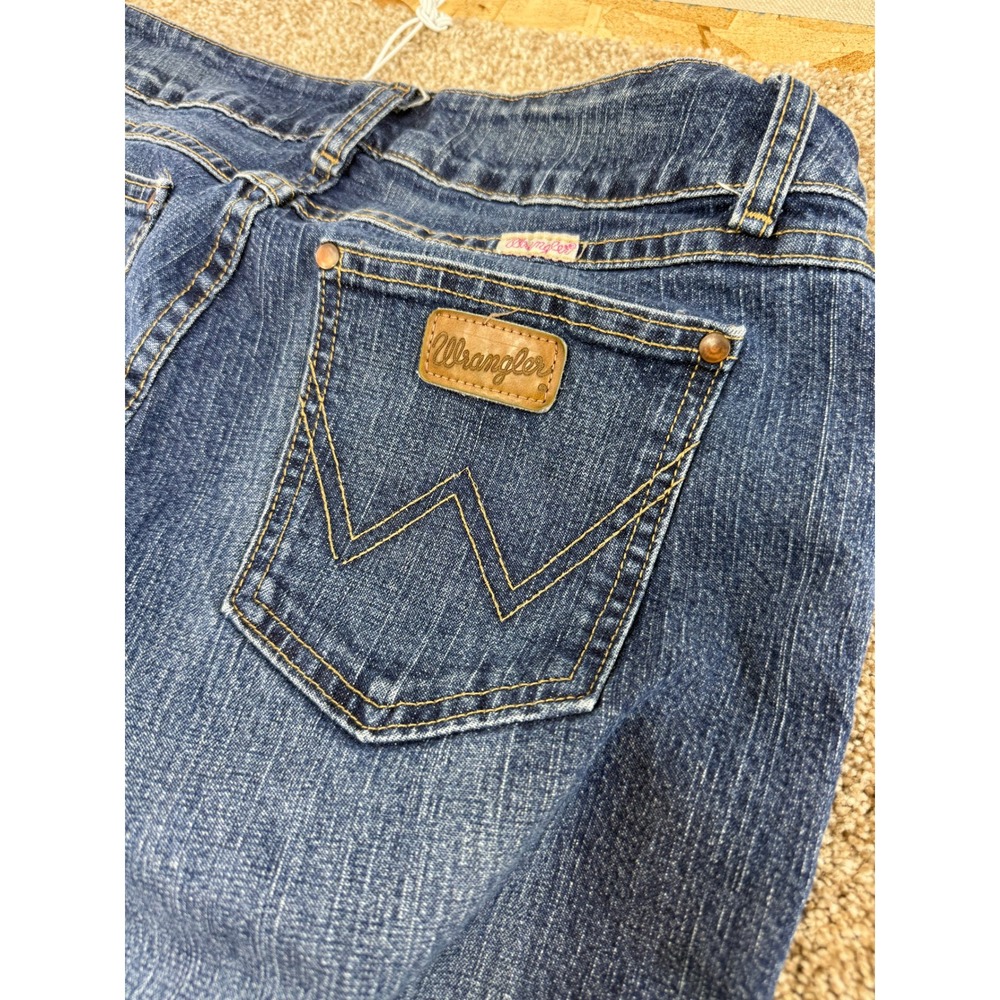 Wrangler Premium Patch Women Low Rise Bootcut Jeans 7 8 x 36 Cowgirl Western
